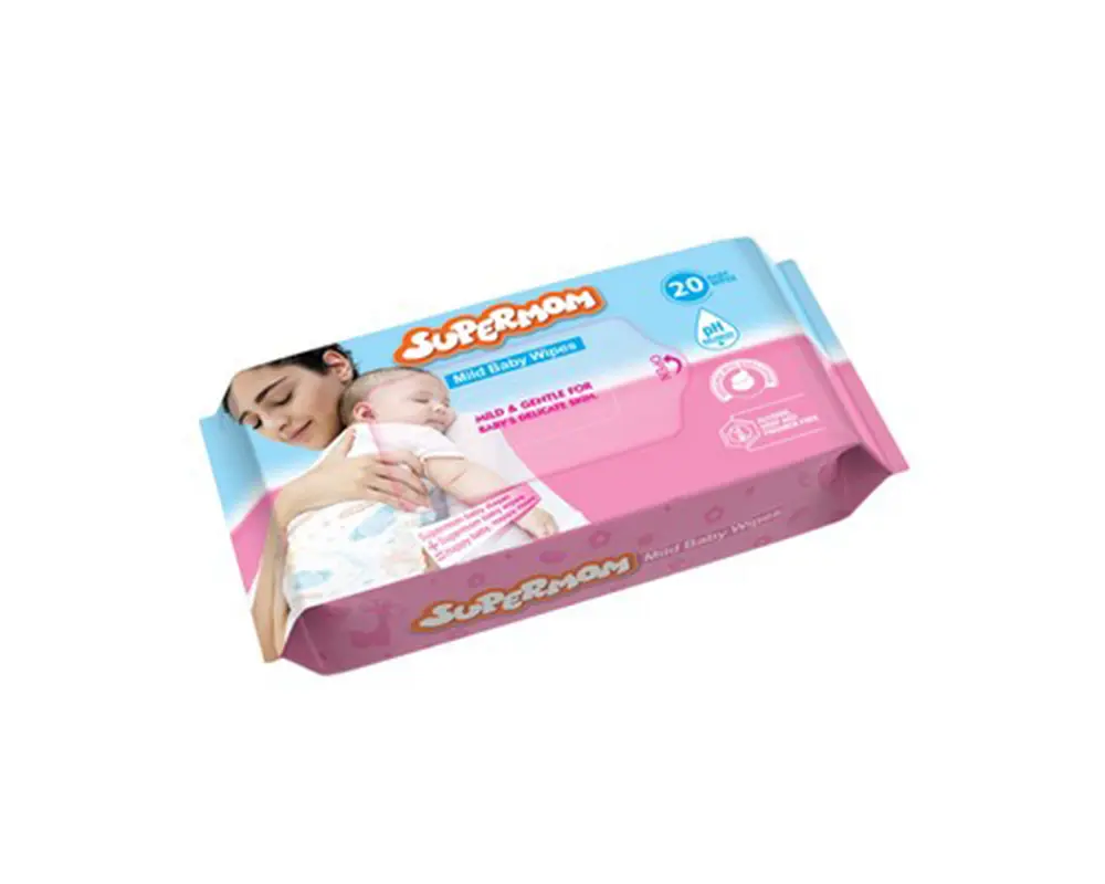 supermom premium mild baby wipes 20pcs