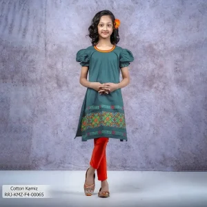 sea green printed cotton girls kamiz