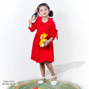 red cotton girl's frock