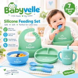 BabyVelle Silicone Feeding Set – 7 Piece